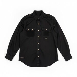 Vintage Lauren Ralph Lauren Button Down Shirt Black Cotton Safari Utility Med